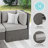 Martha Stewart Bedford Outdoor Modular Rattan Wicker Patio Sectional Sofa Corner Seat-109713815-109713812