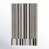 Ryo Architectural Mid-Century Modern, Ivory / Black, 2' X 3' Area Rug