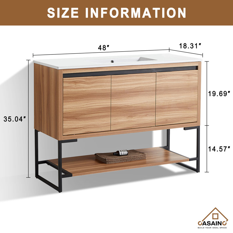 Ensemble de meuble-lavabo simple 48 po Chasteline, Érable