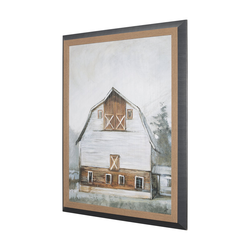 «Old Barn a Hand», reproduction d'art encadrée texturée, 37.5" H x 45.5" W, Old Barn II
