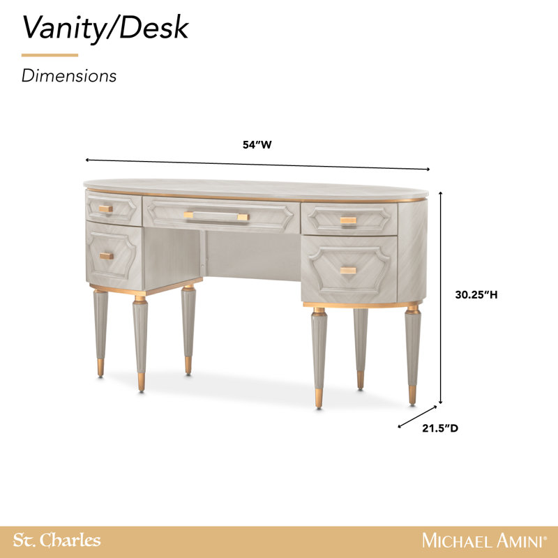 St. Charles Vanity Desk - Dove Gray