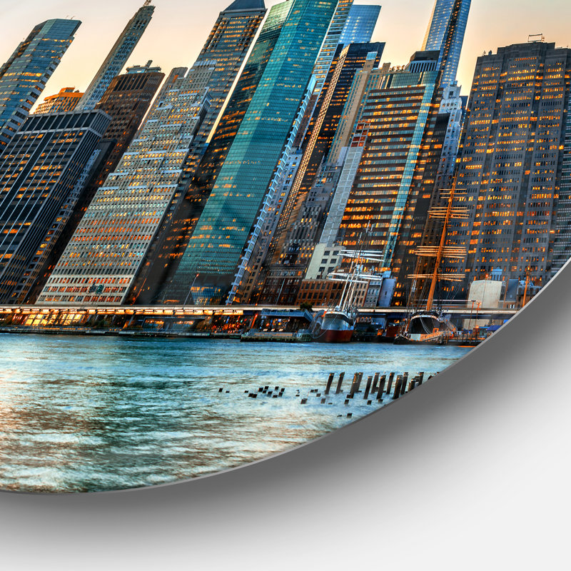 New York City Skylinen - photographie, H 38 po x l 38 po x P 1 po, Métal