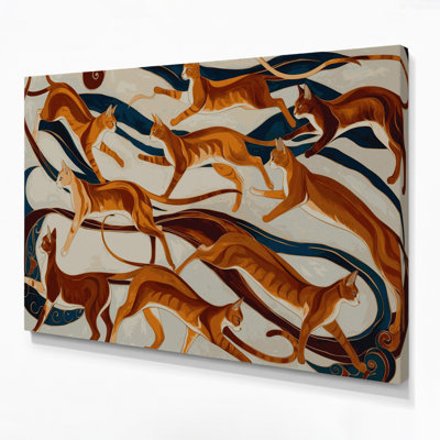 Cats Javanese Beige Canvas Wall Art
