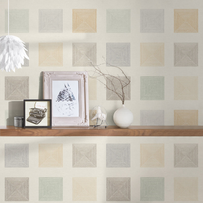 Camire 10.05m x 53cm Matte Wallpaper Roll, Cream/Brown/Green
