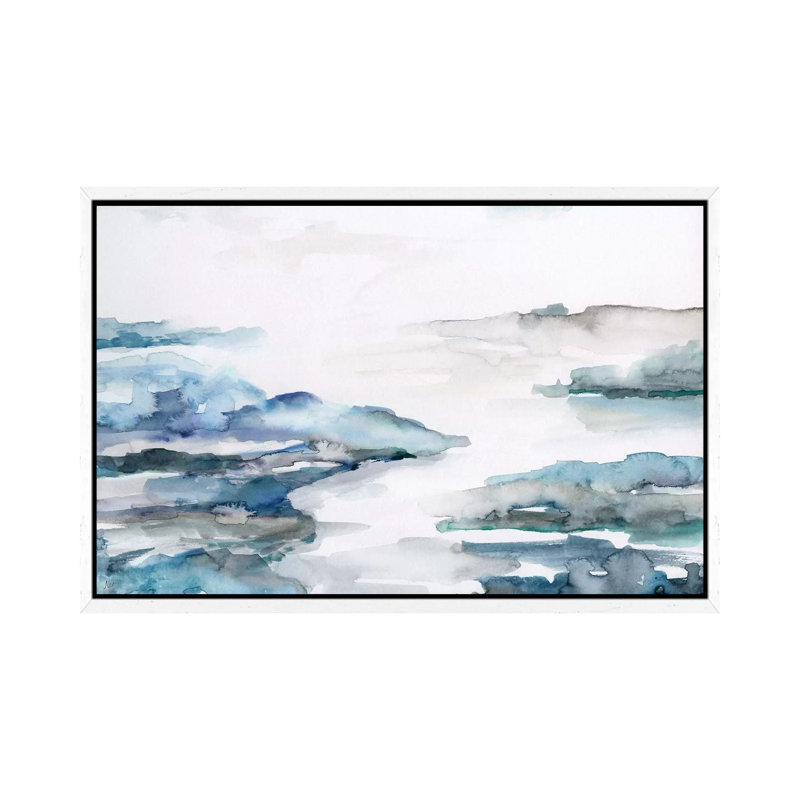 Estuary II by Nan - Painting on Canvas, 66.04 cm H x 45.72 cm W, White Framed