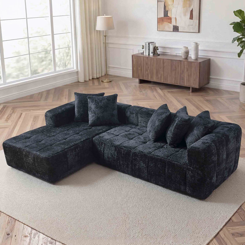 Canapé modulaire 107,9 pouces Cloud, Noir