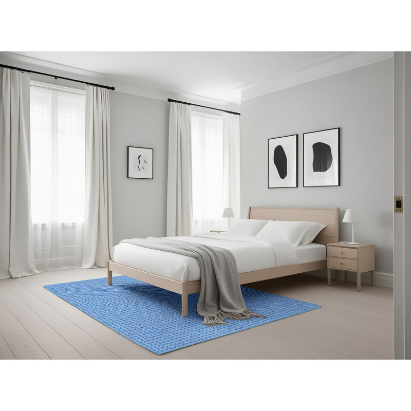 Tapis de zone bleue à motifs, Rectangle 5 pi x 7 pi