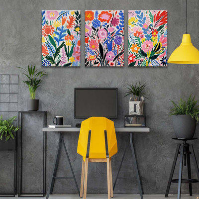 Henri Matisse, art mural coloré, impression sur toile, ensemble de 3 affiches de marché aux fleurs, aquarelle, décoration murale pour chambre d'enfant, salon, chambre à coucher, salle de bain, encadrement 16 po x 24 po