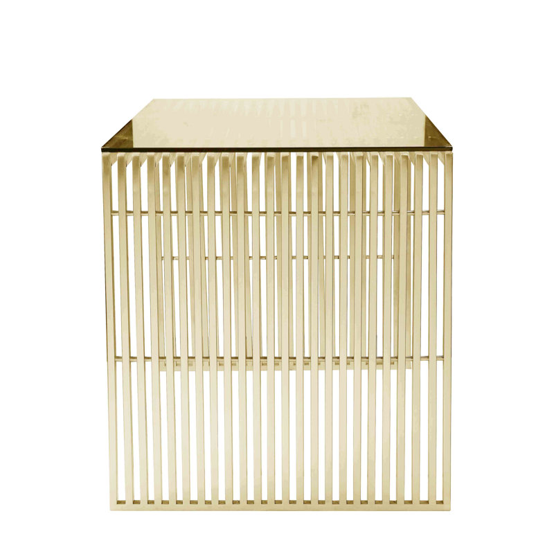 Lux Glass Writing Desk, Gold
