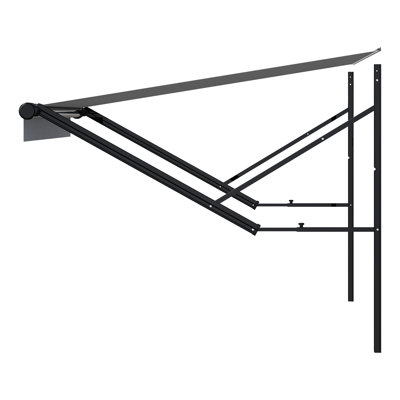Motorized RV Awning Complete Kit, 10' Retractable Awning with Aluminum Alloy Frame, Outdoor Trailer Awning, Fit for Most RVs(Black Fade)