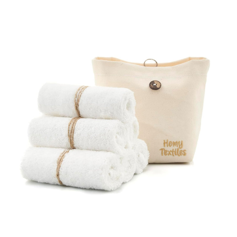 Homy Textiles Rayon From Bamboo Baby Washcloths – Ultra-soft, Eco-friendly (6-pack)