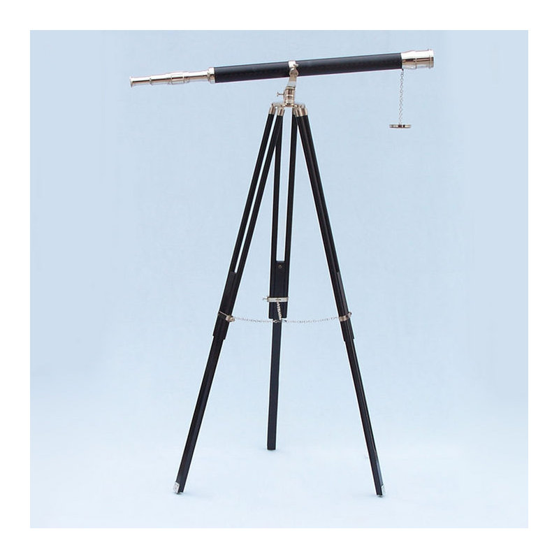 Télescope en réfractaire galileo, Chrome / Cuir
