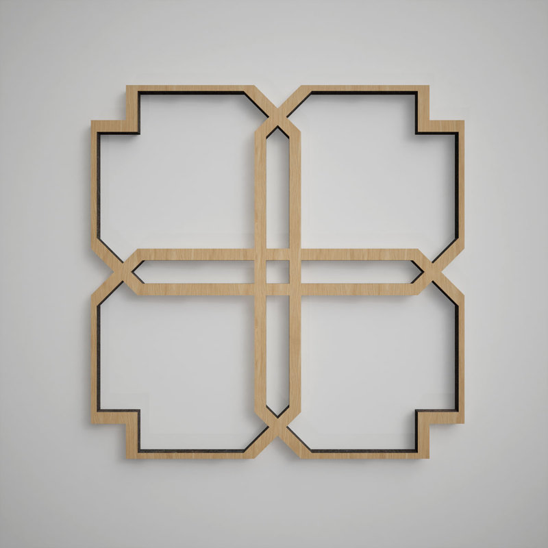 Petits panneaux muraux décoratifs en bois Englewood, petit, l 11 3/8 po x H 11 3/8 po x T 3/8 po, chêne blanc
