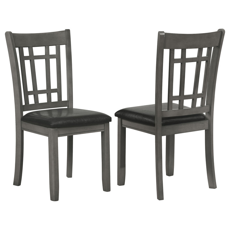 19.25'' H Faux Leather Upholstered Side Chair, Medium Gray