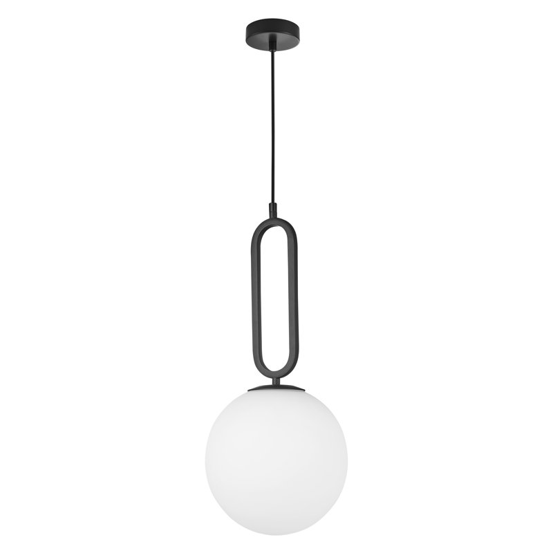 1 - Light Sphere Pendant, Black, 120cm H x 25cm W x 25cm D