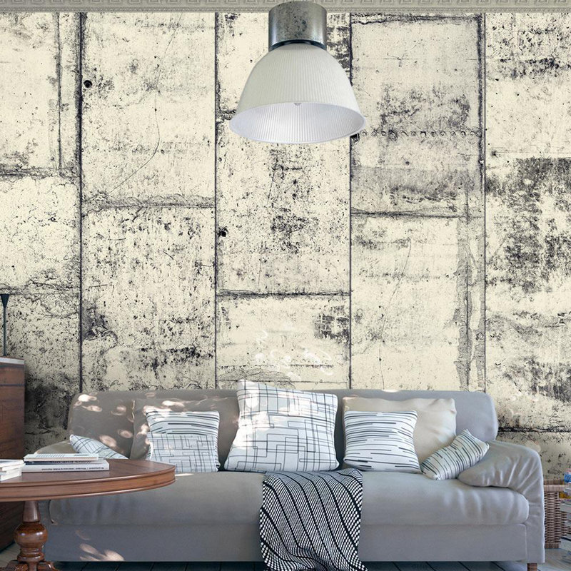 Rouleau de papier peint L 32,8 pi x l 19 po Le charme du béton, Beige