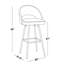 Tabouret de bar à hauteur fixe en métal et tissu avec repose-pieds carré - ensemble de 2-125535672-125535675