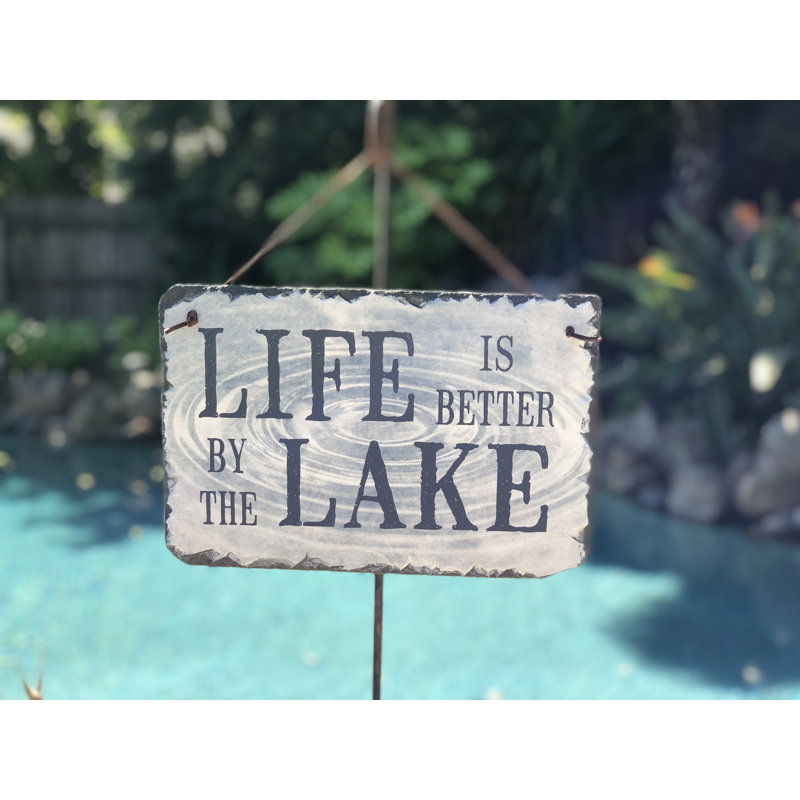 Décoration murale «Life is Better by the Lake», 2 trous pour suspension, H 8 po x l 12 po