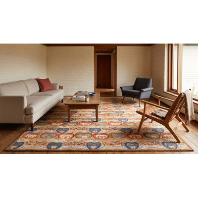 Tapis ludique à reproduction multicolore à motif de cœur ludique 10 pi x 14 pi Playful