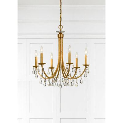 Mahone 8-Light Dimmable Steel and Crystal Chandelier 