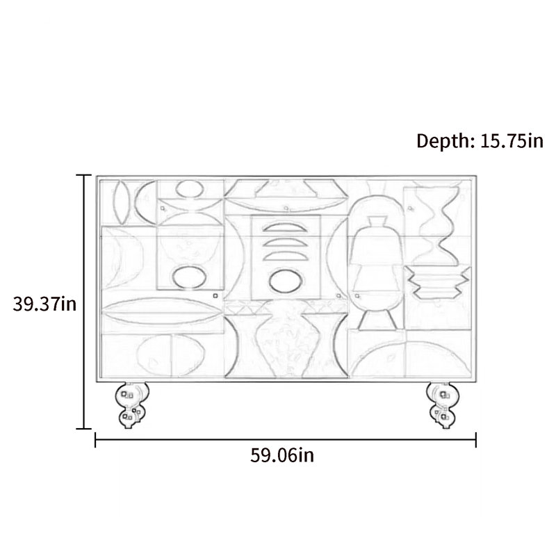 Armoire moderne pour vestibule et buffet, Blanc / multicolore
