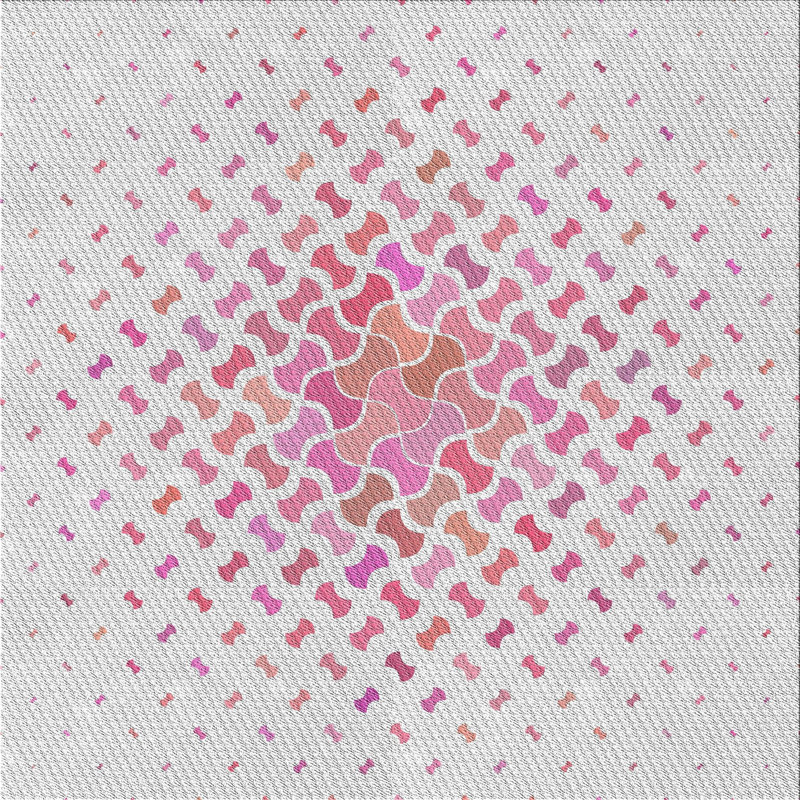 Tapis rose Kimes, Carré 5 pi
