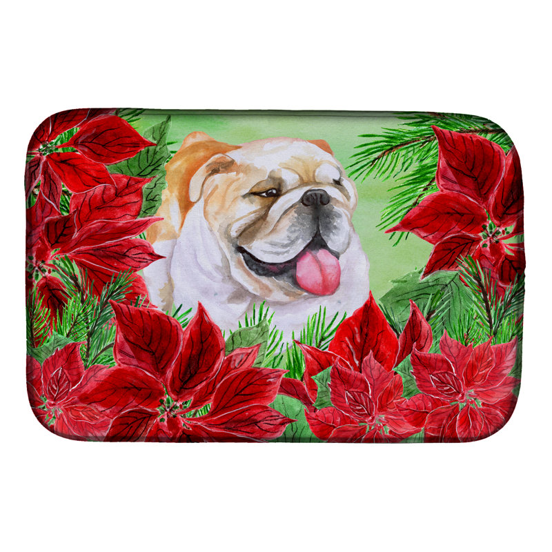 Tapis de séchage poinsettas bouledogue english