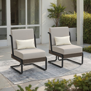 Ensemble de 2 chaises de patio en aluminium avec coussins