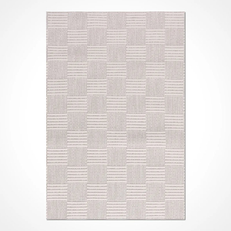 Tapis crème moderne en polyester Fiedler facile à nettoyer, 6,5 pi x 6,5 pi
