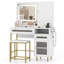 Ensemble coiffeuse moderne avec miroir, lumières et tabouret