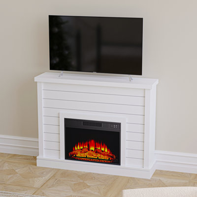 Marliene 47"" Electric Fireplace Mantel Surround - White Finish -  Gracie Oaks, A456039BCA9E4A38884875361C91D8F7