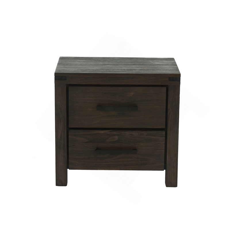 Table de chevet 2 tiroirs en espresso