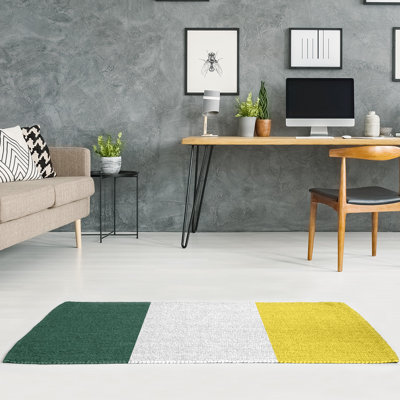 Tapis vert/jaune