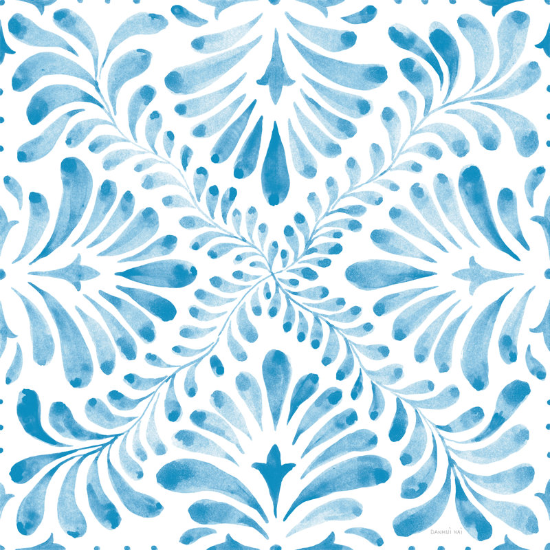 Blooming Orchard Tile VI by Danhui Nai - Wrapped Canvas Painting, 30cm H x 30cm W x 3.8cm D