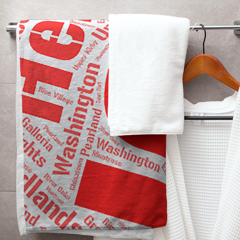 Bath Towel, Red, Microfiber, Houston