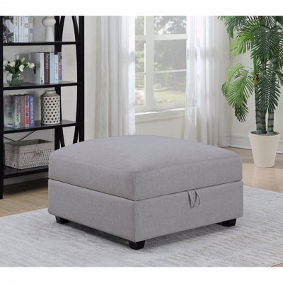Repose-pieds carré avec rangement rembourré en tissu