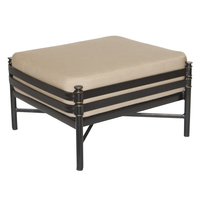 Lancaster Outdoor Ottoman, Canvas Heather Beige Sunbrella® Canvas