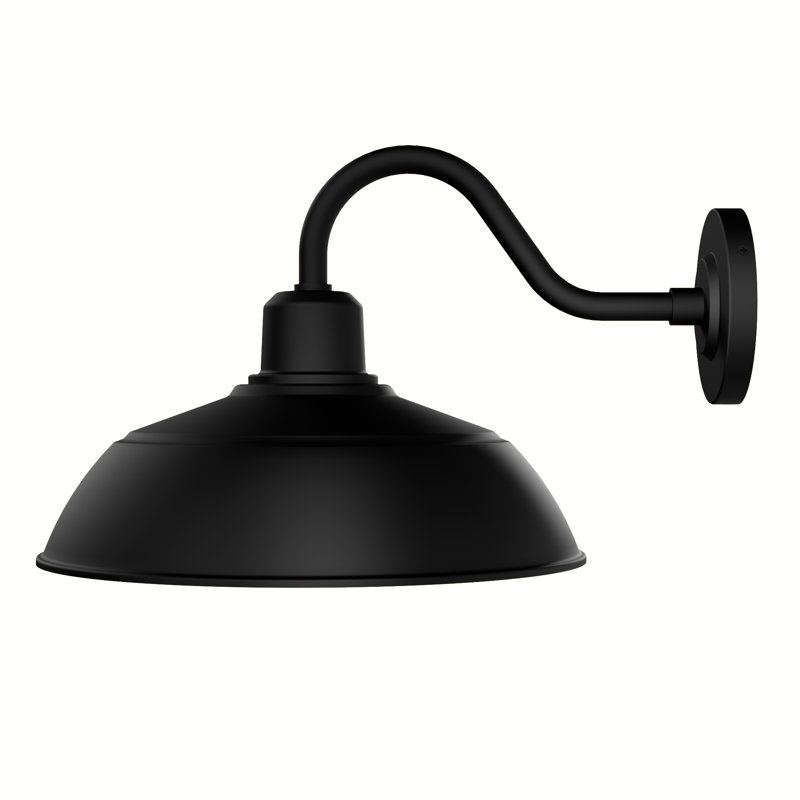 Hunter Mill Valley Rustic Modern Metal Dome Outdoor Small Wall Light, 10.6" H x 18" W