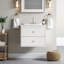 Ensemble de meuble-lavabo 24 po avec lavabo, armoire de rangement flottante avec portes et tiroirs, meuble-lavabo mural moderne avec surface peinte, blanc