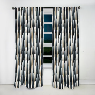 Nordic Contrast Ii - Modern Curtain - Velvet Room Darkening - 1 Panel