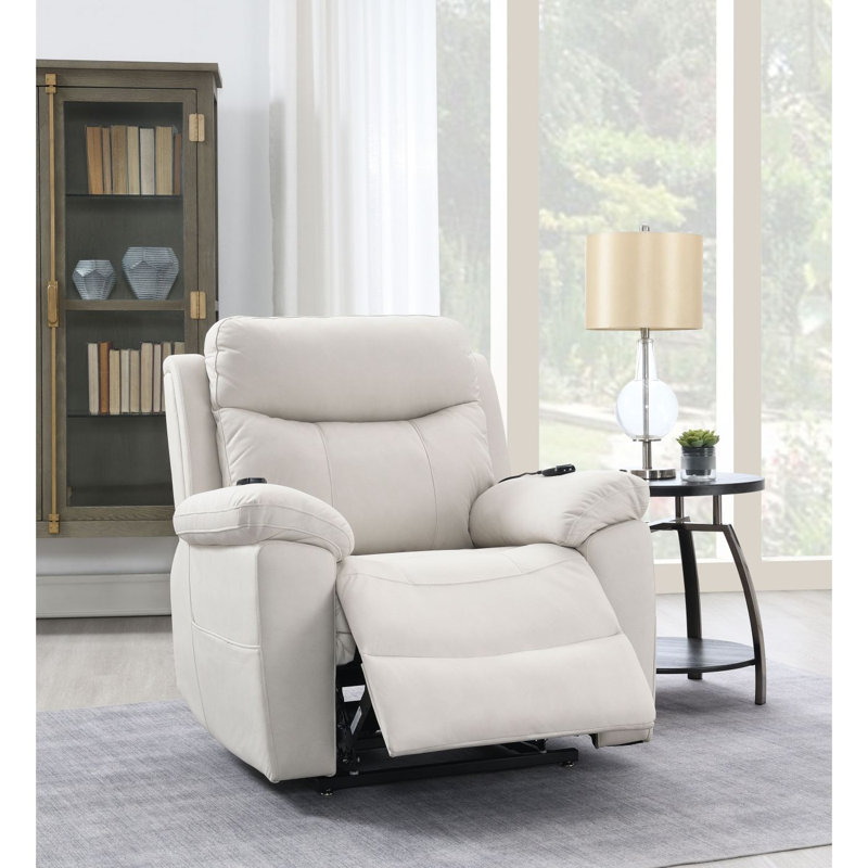 Fauteuil inclinable électrique en microfibre Chriki, Beige