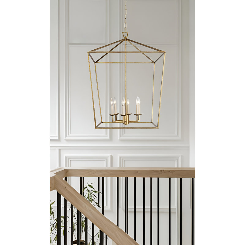 Lustre géométrique à cage ouverte 6 lumières