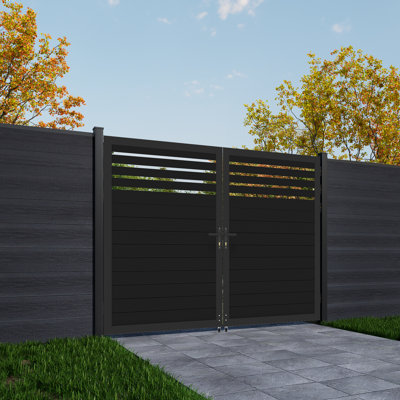 Porte semi-intime en aluminium, double barrière de jardin