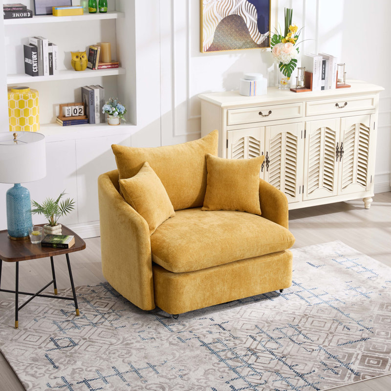 Chaise pivotante à 360 °, Jaune