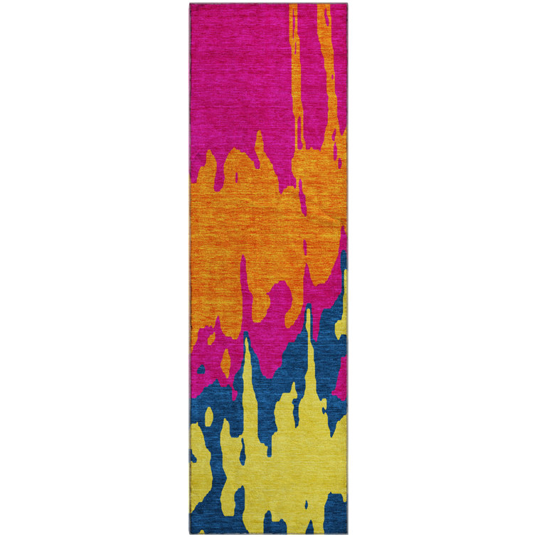 Premium Machine Washable Prisco Pink Rug