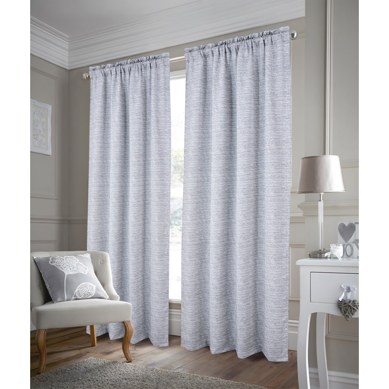Rideau isolant à rayures tissées Marion, Noir, 54 po x 90 po, 1