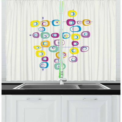 Geometric Tailored Kitchen Curtain