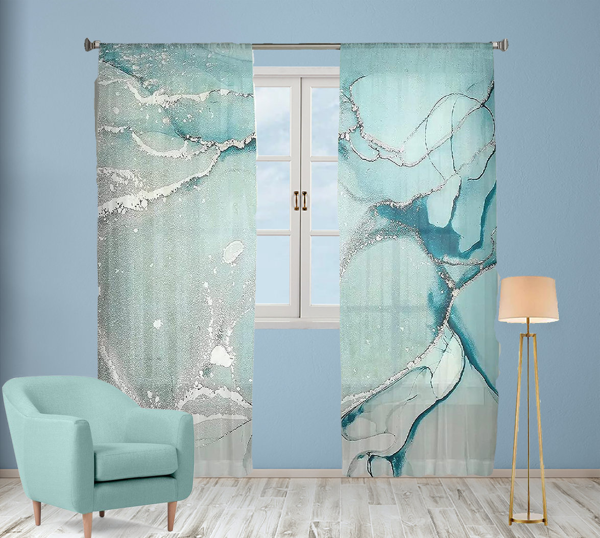 Wrought Studio Boehike Abstract Semi-Sheer Rod Pocket Curtain Panels ...