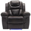 Fauteuil inclinable manuel de cinéma maison avec bande lumineuse à DEL pour le salon, la chambre à coucher, brun