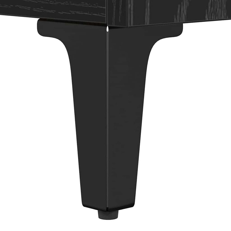 40cm W Manufactured Wood Bedside Table, Black Oak